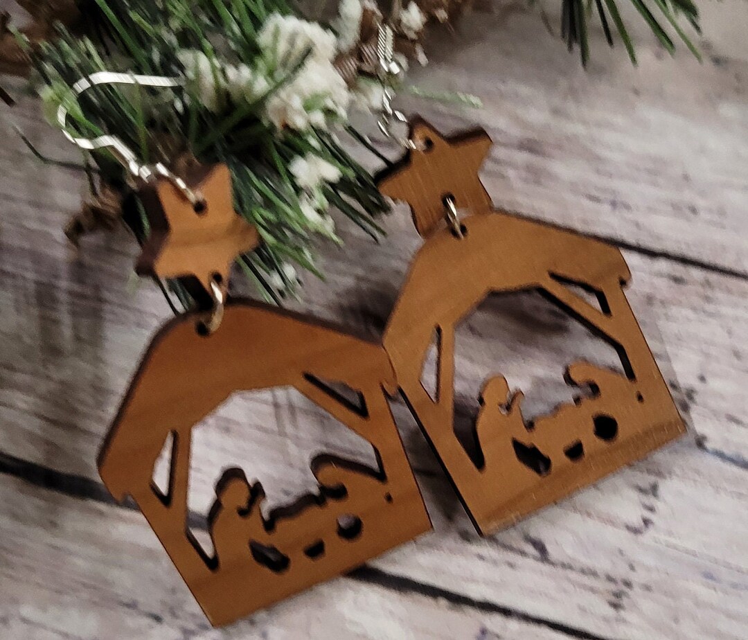 Nativity Scene Earrings Christmas Jewelry Christian Etsy