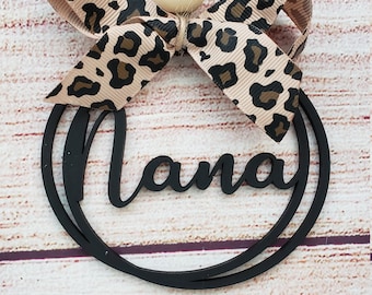 Nana Car Charm, Nana Christmas Ornament, Car Charm, Bogg Bog Charm, Car Tassel, Mirror Car Tassel Charm, Leopard Print, Mother's day