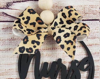 Nurse Car Tassel,Monogram Car Charm, Letter Car Charm, Car Tassel,Mirror Car Tassel Charm, Leopard Print