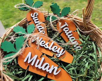 Easter Tag, Personalized Easter Basket Tag, Easter Carrot Tag