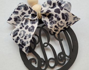 Schleifen-Monogramm-Auto-Charme, personalisierter Charme, Muttertag