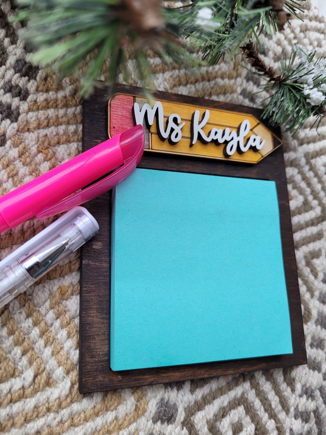 Teacher Sticky Note Holder, Teacher Gift, Personalized Teacher Gift
