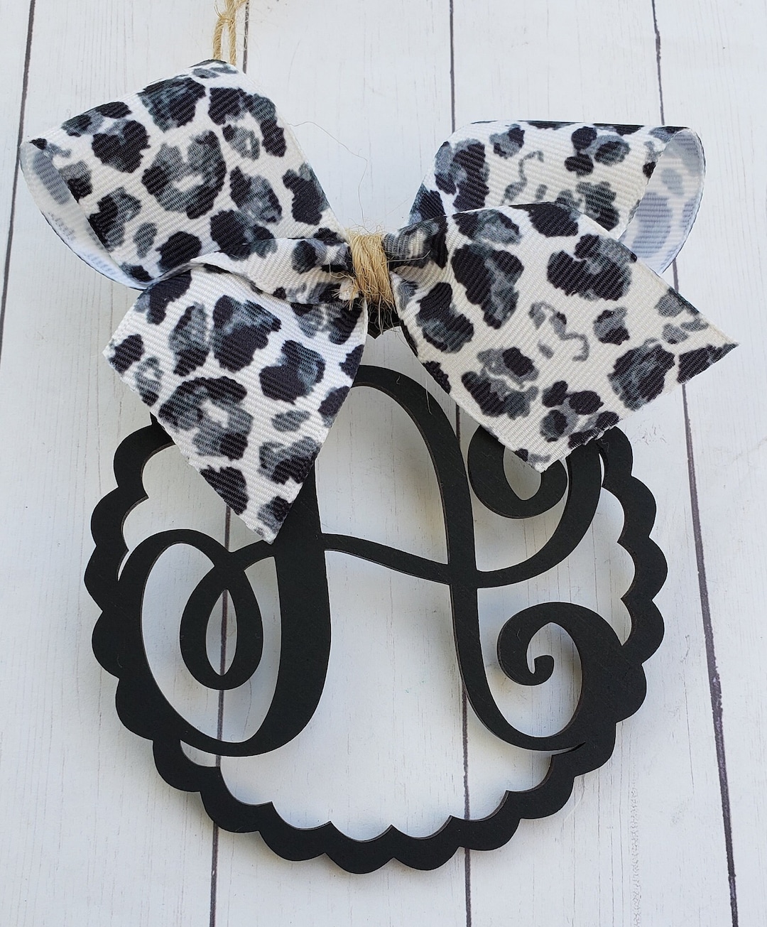 Snow Leopard, Car Charm, Letter Car Charm, Car Tassel, Beaded Car Charm