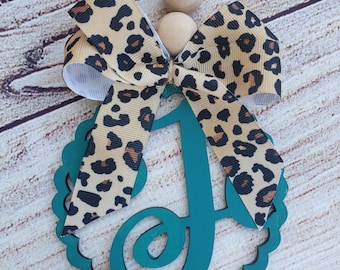 Monogram Car Charm, Letter Car Charm, Car Tassel,A-Z Charm,Mirror Car Tassel Charm, Leopard Print