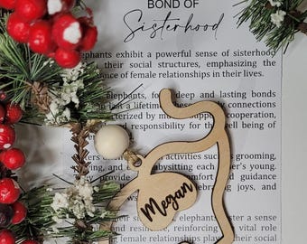 Adorno de elefante de la Hermandad, Navidad 2024, regalo para dama de honor, regalo para ella, regalo para compañera de trabajo