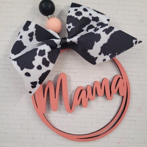 Mama Beaded Car Charm, Rearview Mirror Charm, Mom Gift, Stocking, Christmas Gift, Christmas 2023, Bridesmaid Gift cow