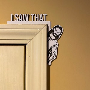 I Saw That Jesus, plaque de porte de Jésus, enseigne chrétienne, enseigne pour cadre de porte, dieu drôle, atout, réveil, révolution de Jésus