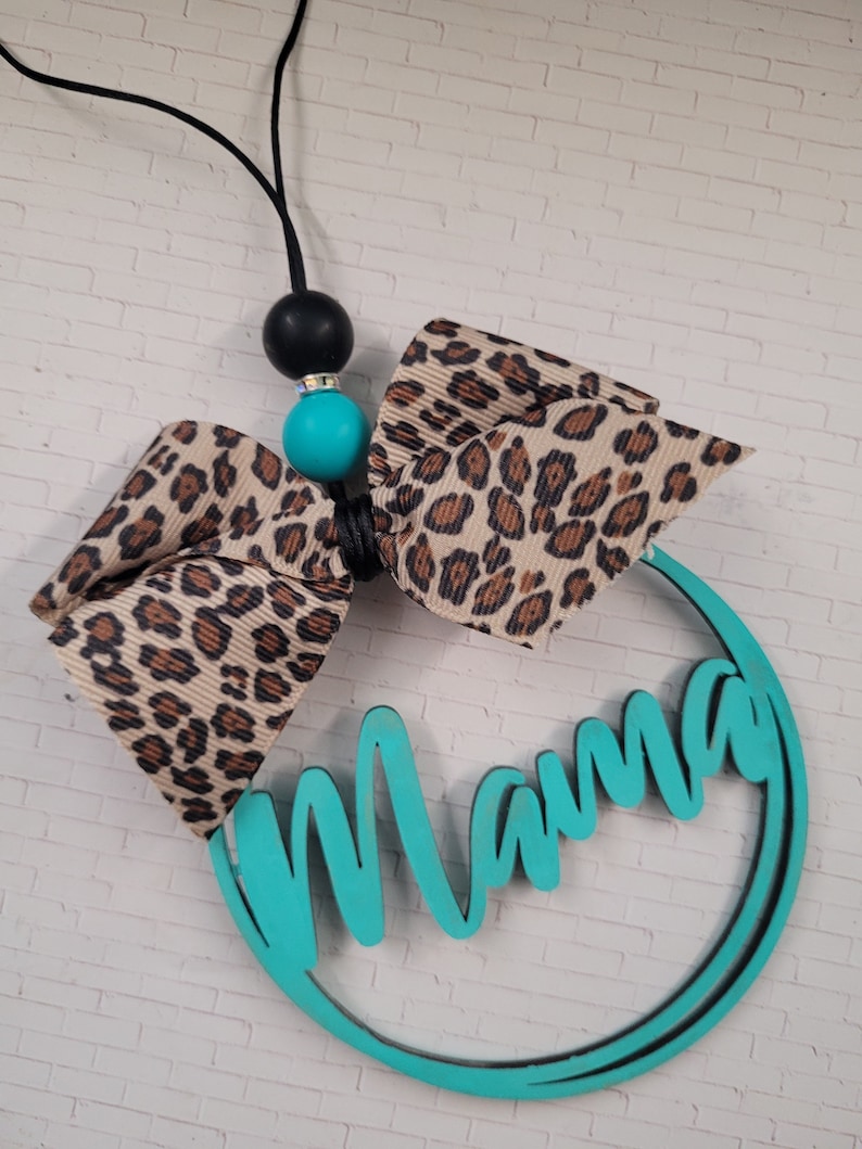 Mama Beaded Car Charm, Rearview Mirror Charm, Mom Gift, Stocking, Christmas Gift, Christmas 2023, Bridesmaid Gift leopard