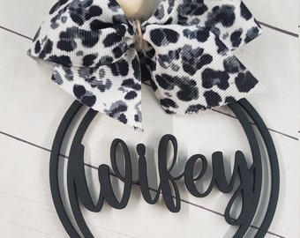 Wifey Car Charm, Wife Car Charm,  Stocking Stuffer, Wedding Gift, Married, Newlyweds, Christmas in July