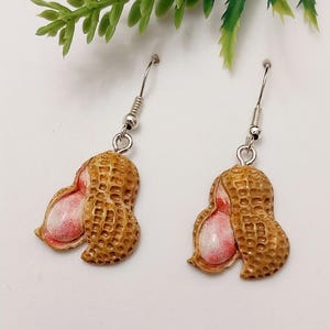 Peanut Earrings Peanut Earrings  New Fashion Design Cute Peanut Drop Earring Luck Vegetable Earring Handmade Modern Art Brown Earring