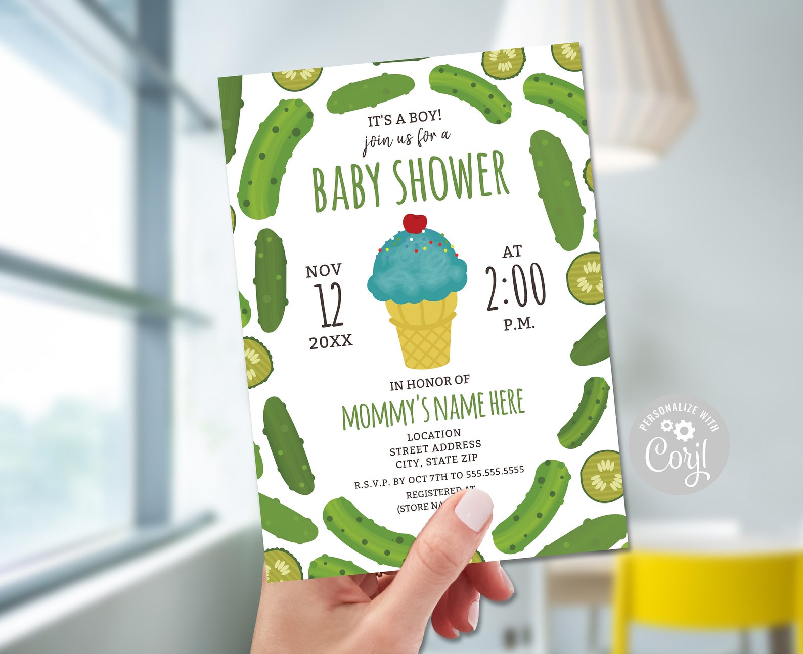 Pickles & Ice Cream Pregnancy Cravings Boy Baby Shower Etsy