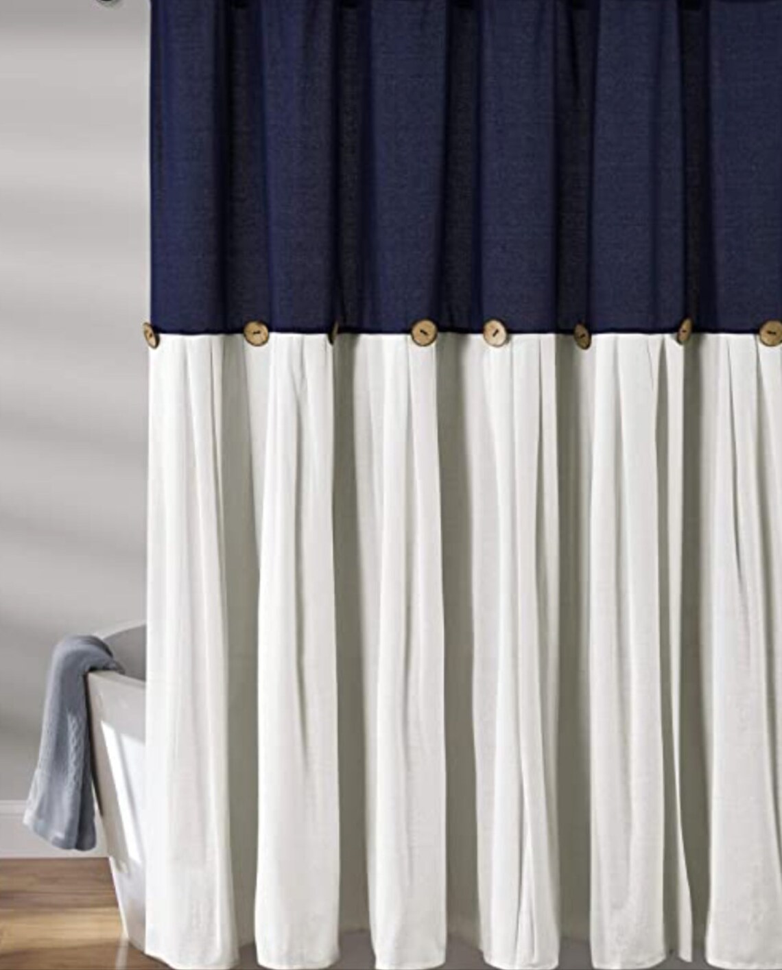 French Farmhouse Shower Curtain Chic Shabby Vintage Button Etsy