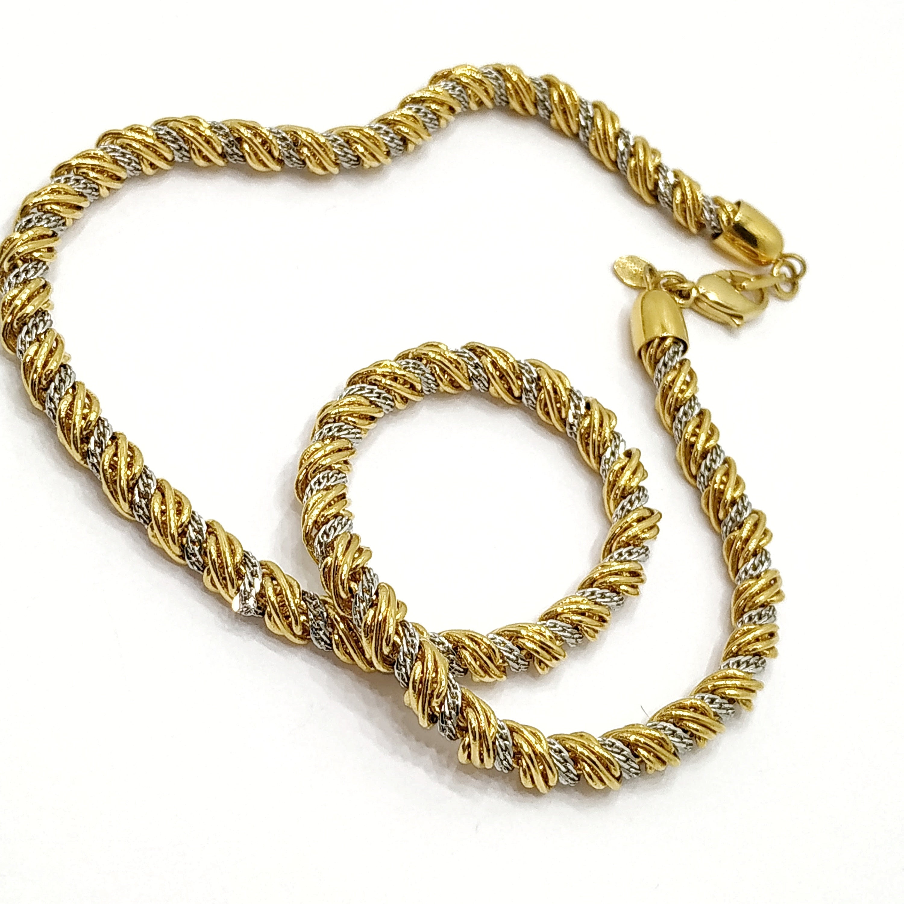 Chunky Gold rope chain 18 Vintage Gold Silver tone Etsy