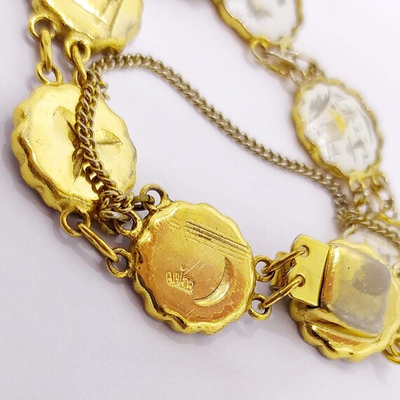 UNIQUE Damascene bracelet Vintage white and gold … - image 7