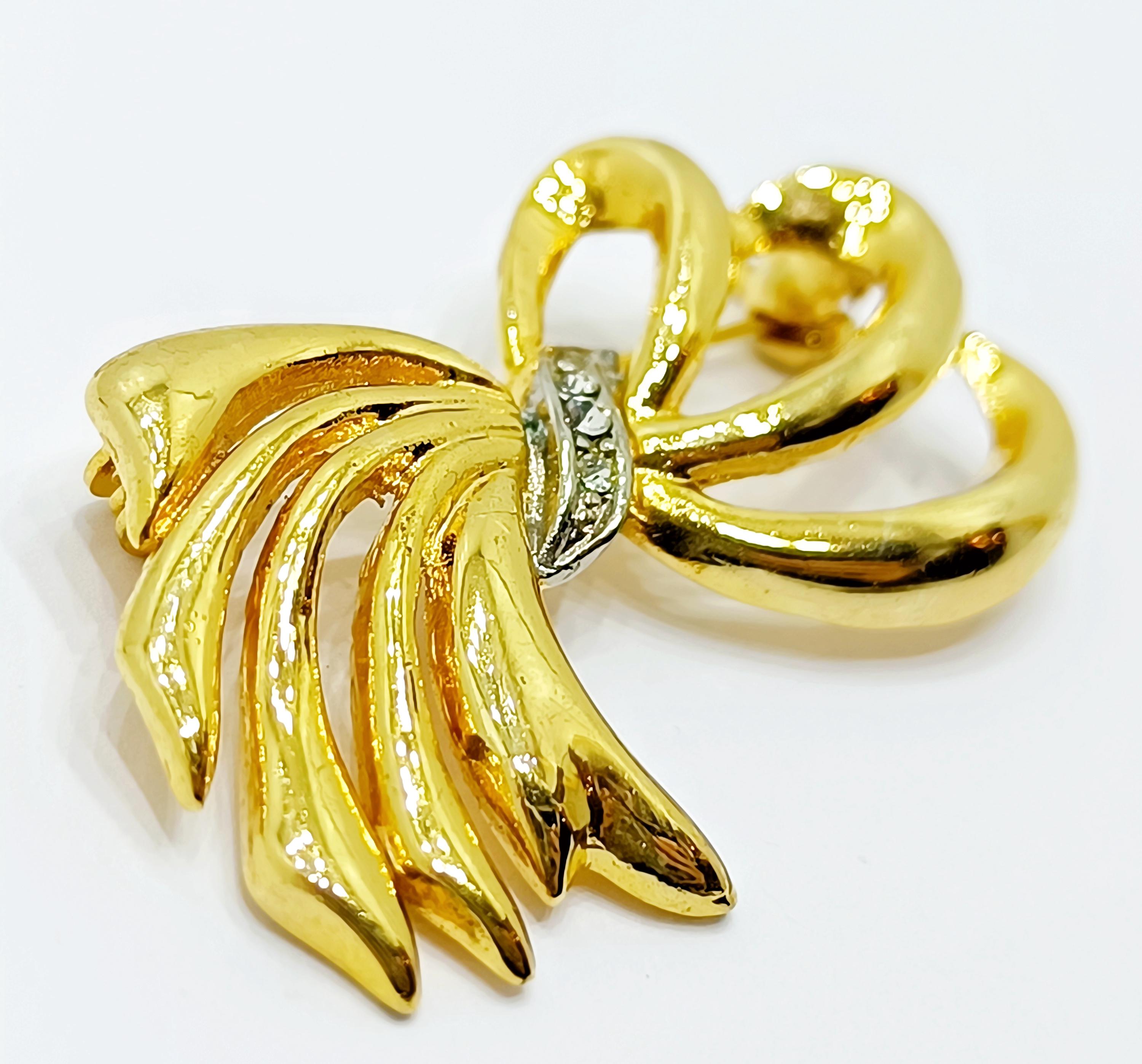 Broche Vintage En Forme De Cœur Gloria Vanderbilt Plaqué Or - Occasion