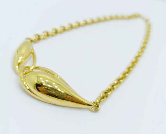 Gold tone TRIFARI choker necklace Vintage Moderni… - image 3