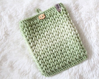 Made to Order Green Ombré Crochet Kindle/Book Sleeve