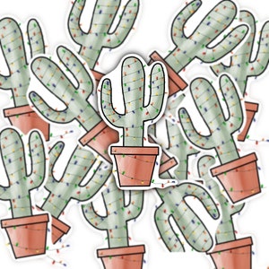Adesivo in vinile di cactus di Natale
