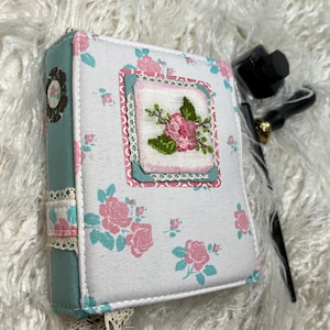 Vintage album, diary, notebook, A6 format, hand embroidered, vintage diary