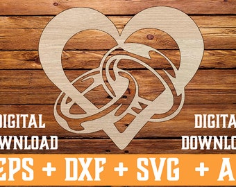 Premium Wedding Heart Decor | Wedding Decorations | Wedding sign Wedding Rustic Decor  Wedding Sign decorations Wedding svg Vector Heart cnc