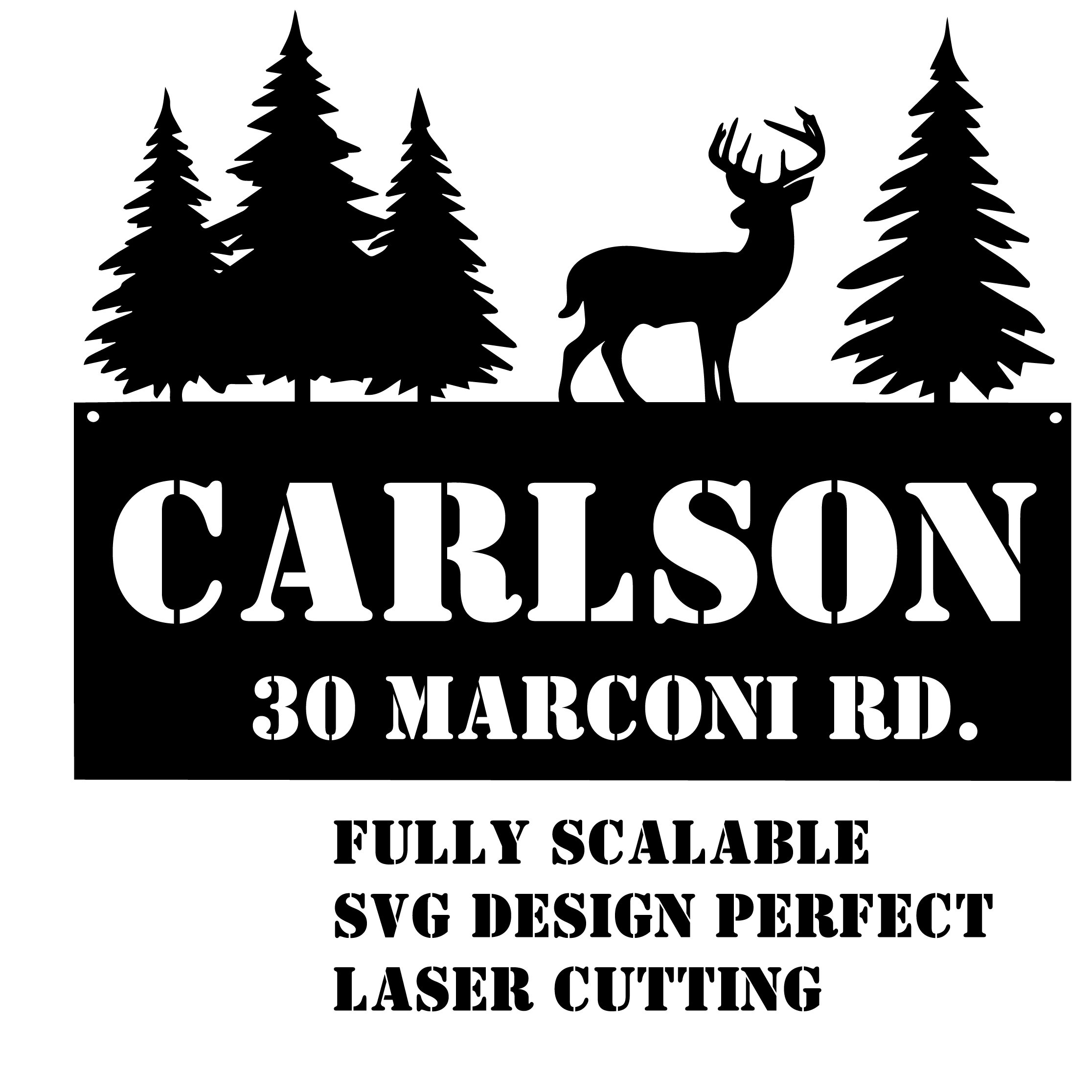 Premium Address Sign Theme Wall Sign Design SVG Digital File to Make ...