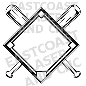 Baseball Field Premium Digital Decal Vinyl Graphics Design SVG AI Clipart Files Cricut, Silhouette Cut Files Glowforge