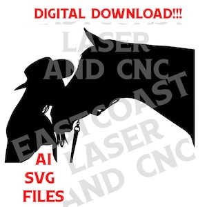 Premium Lady and Horse SVG, Instant Digital Download Svg, Ai files for Cricut, Silhouette Cut Files Glowforge