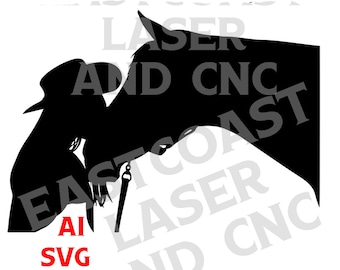 Premium Lady and Horse SVG, Instant Digital Download Svg, Ai files for Cricut, Silhouette Cut Files Glowforge