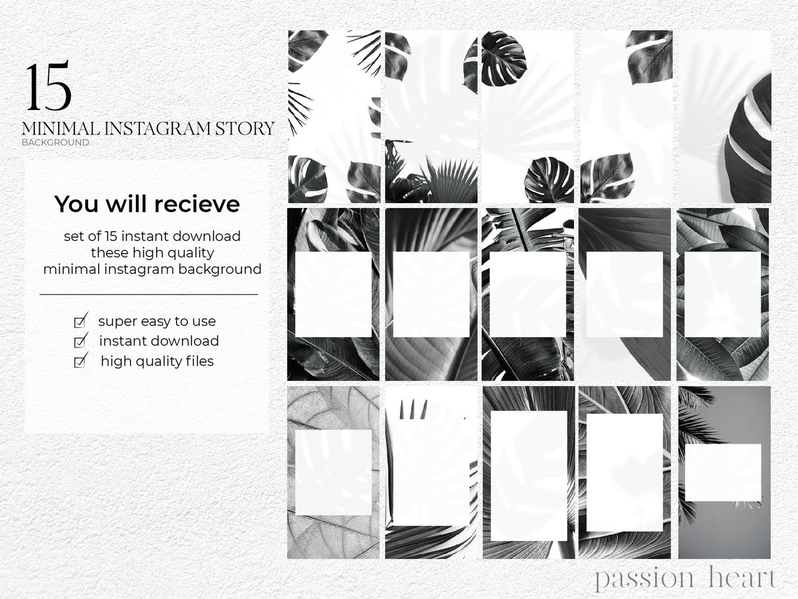 15 Minimal Instagram Story Background , Template Black and White