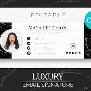 Email Signature Template, Luxury Email Signaturer Template , Marble Email Signature , Gmail Signature, Real estate Email Signature