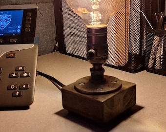 Rustic / Industrial desk light.