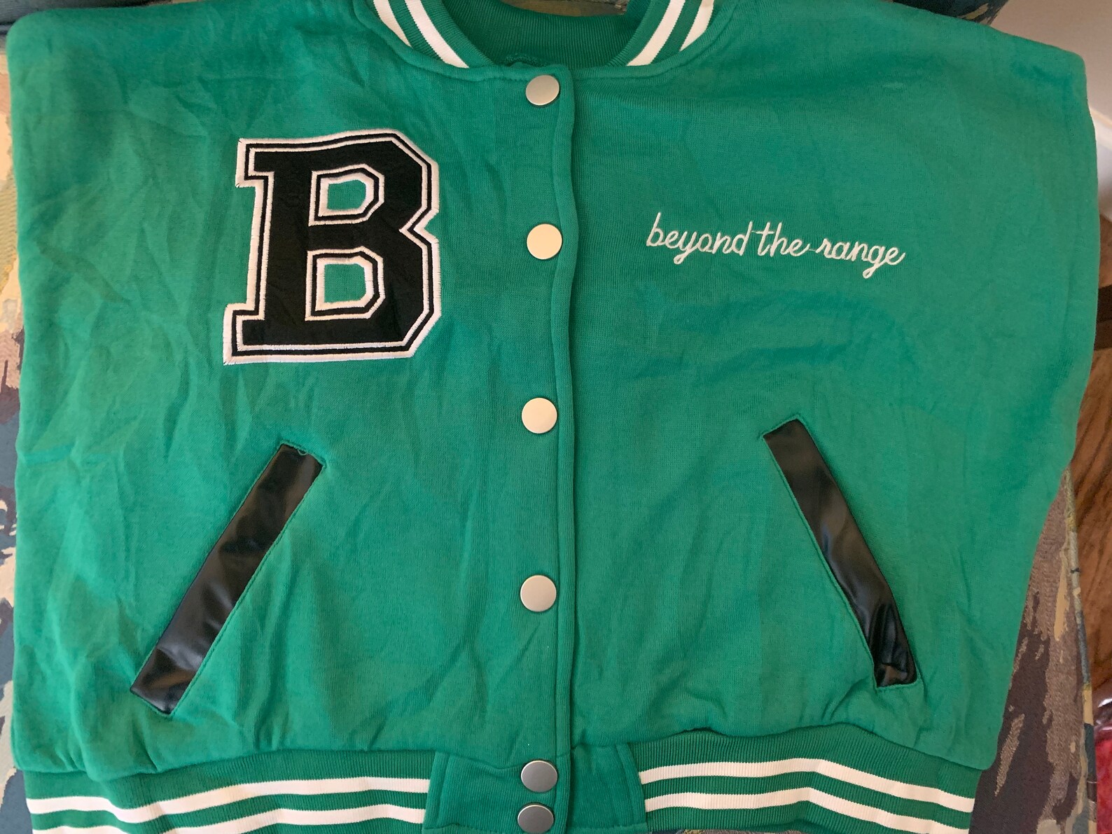Green and Black Varsity Jacket Etsy