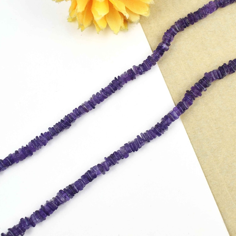 1st Excellent Quality Amethyst Heishi Beads Briolettes Smooth Gemstone Briolettes 4mm 16Inches SRB112