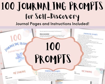 100 Journal Prompts for Self-Discovery – Printable Writing Prompts (Digital Download)