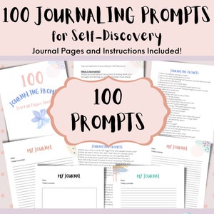 100 Journal Prompts for Self-Discovery and Self-Reflection - Writing Prompts - Shadow Work Journal - Beginner Printable Instant Download