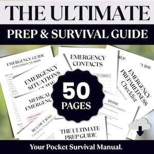Emergency Preparedness Printable | 72h Survival, Bug Out Bag, Medical Signs, Disaster Checklists, Pocket Survival Kit, Evacuation Checklist