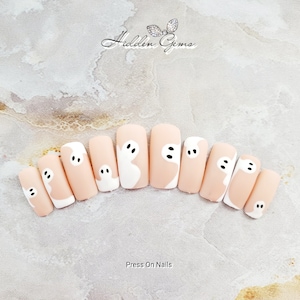 Matte Spooky But Cute Halloween Special Press On Nails | False Nails | Luxury Nails | Best Seller Nails | Best Nail Shop | Trending Nails