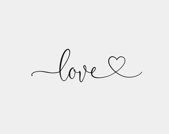 Download Love Word Heart Svg Etsy