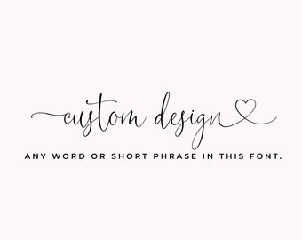 Custom script with heart svg cutting file for cricut  your words word & love script calligraphy svg png clipart Commercial printable image