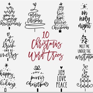 Weihnachtsbäume Bundle Schnittdateien SVG EPS Dxf Png Clipart für Weihnachten Hemden Taschen Karten gekritzel Wortbäume svg Clipart