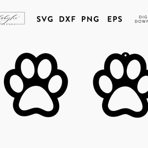 Contour d'empreinte de patte de chat et conceptions numériques de charme d'impression de patte de chat, fichiers de coupe de patte de chat pour l'usage commercial de Cricut et de silhouette