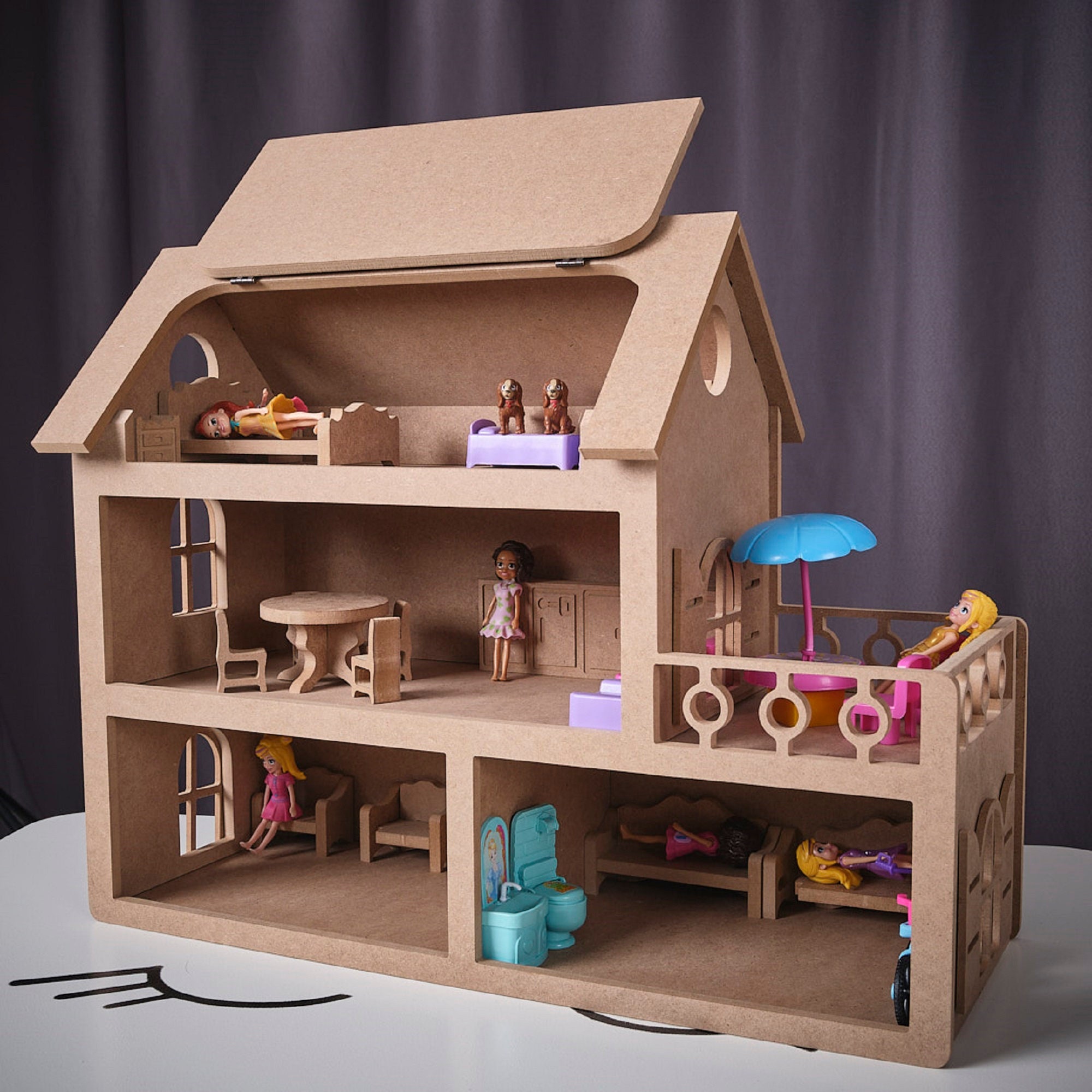 DIY Wooden Dollhouse Casa Miniature With Furniture Kit Chinese Movie Scene Doll  Houses Assemble Toy for Children Christmas Gift