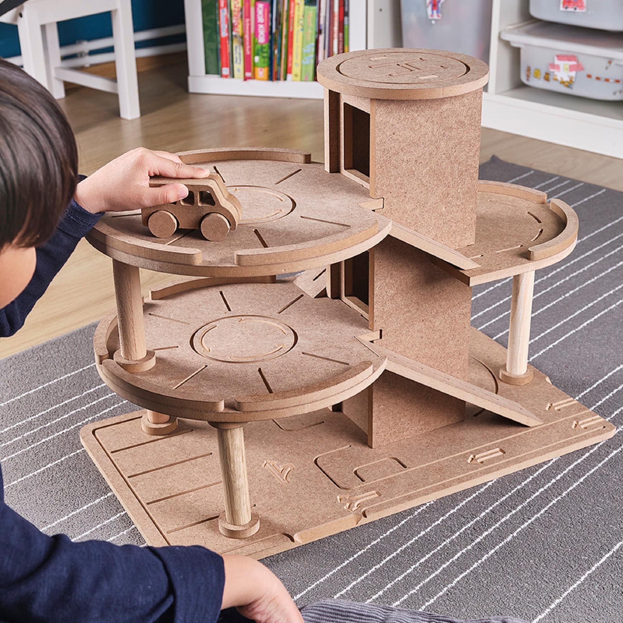 Wooden Parking Garage Ramp Matchbox Cars Play Set Car Garage Etsy