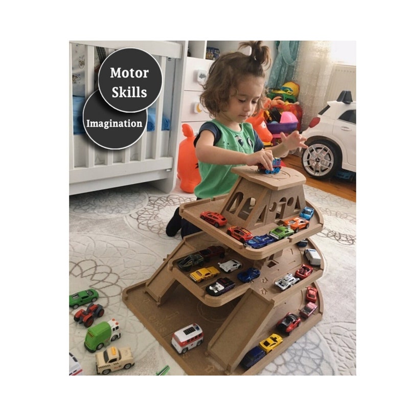 Wooden Toy Garage Car Garage Toy for Boys Wooden Parking | Etsy
