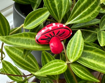 AMANITA // Red and White Hand Painted  Mushroom Toadstool Earrings Surgical Steel Hypoallergenic Sensitive Polymer Clay Resin Lightweight