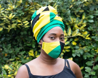 Enveloppement / Masque de tête de drapeau jamaïcain