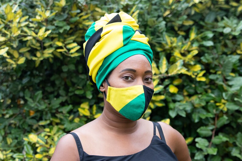 Jamaican Flag Head Wrap / Mask Etsy