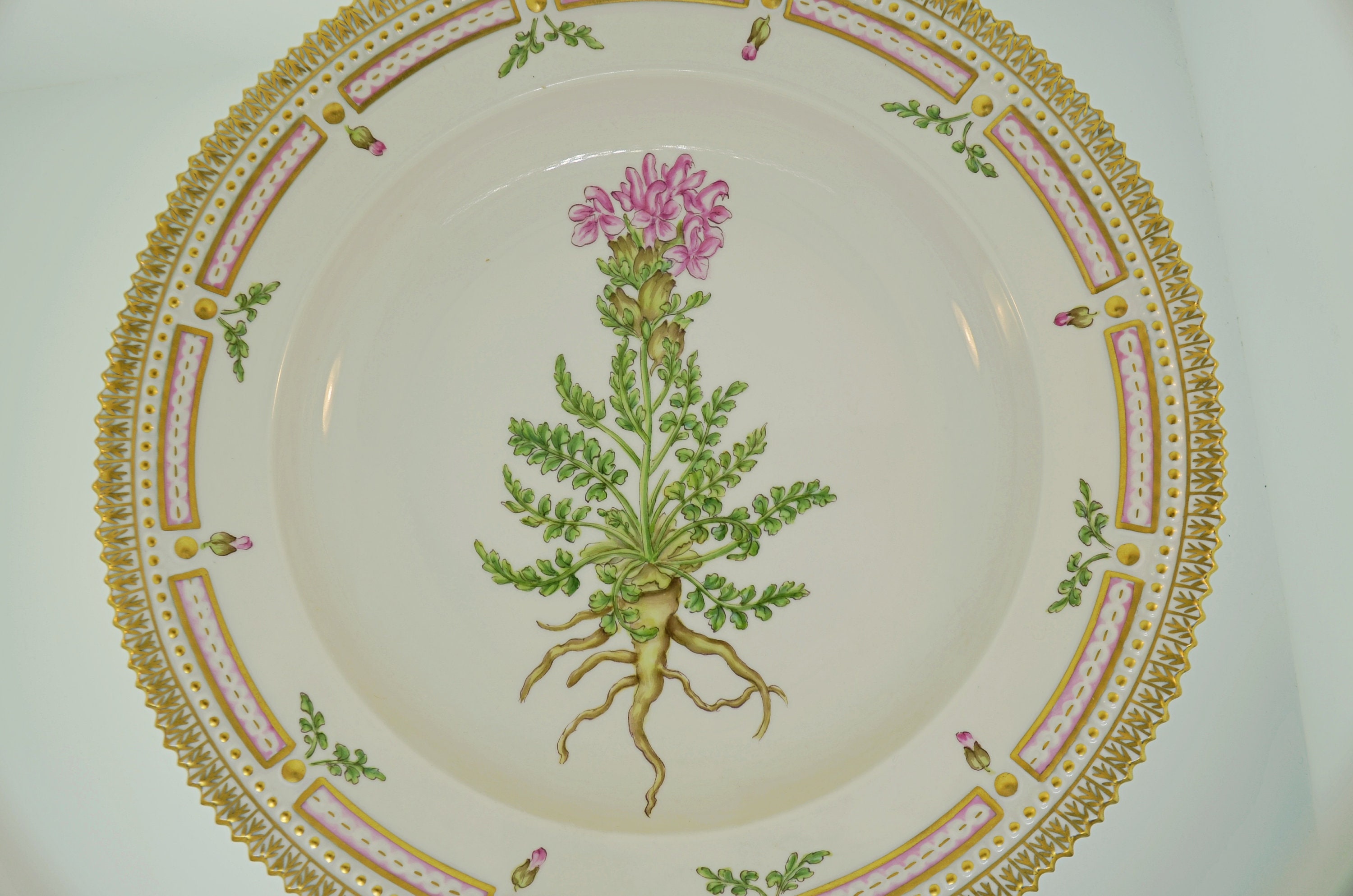 Bol Décoratif Vintage Flora Danica Royal Copenhagen, Motif Botanique Oxyria Digyna, Bon état