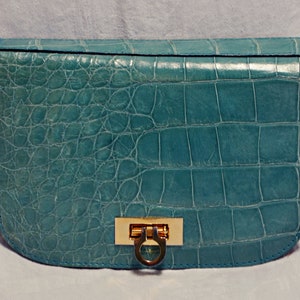 Vintage 60s 'louise Fontaine' Mock Croc Shoulder Bag 