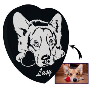 Pintura de perro negro DIY Retrato de mascota personalizado Retrato de perro a partir de foto Arte de silueta con plantilla de mascota Perro perdido